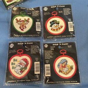 NEW Counted Cross Stitch 4 Pack Reindeer Snowman Nativity Santa Lot 2 Z53